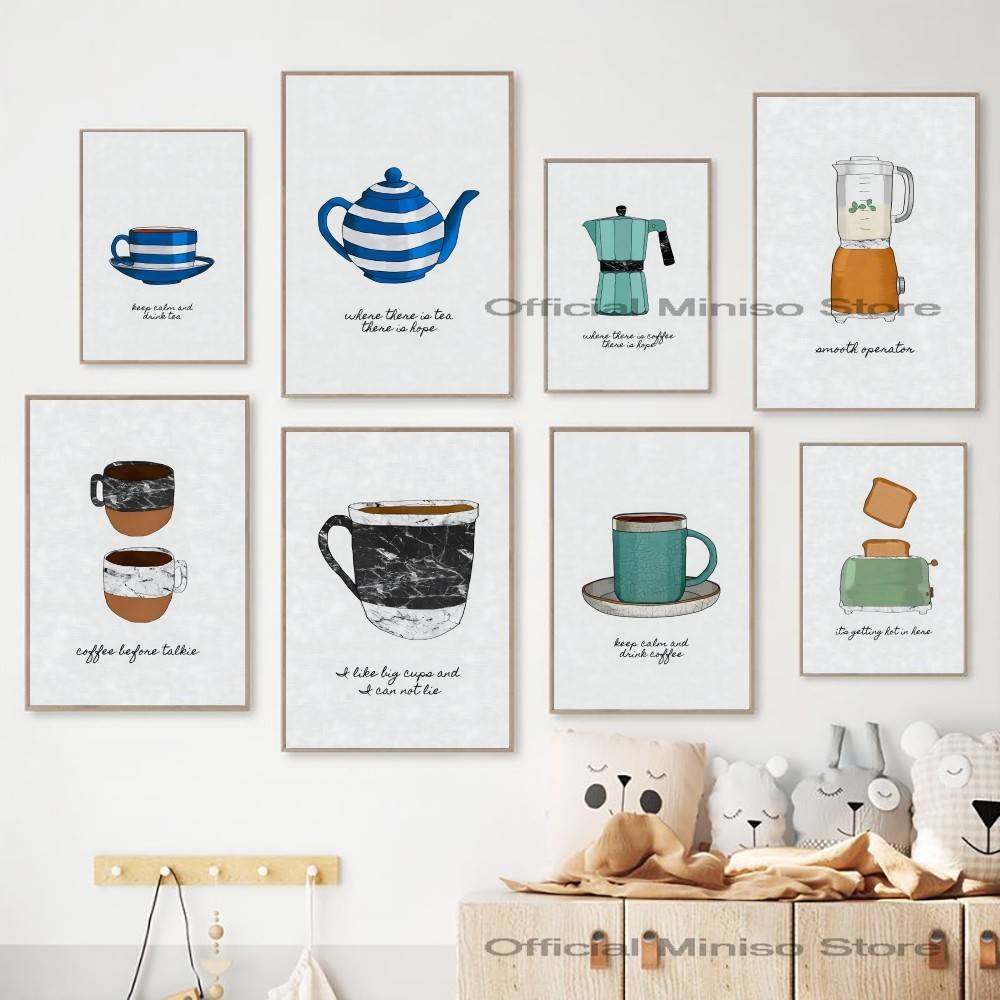 Wallpaper Coffee And Tea - Poster Peralatan Dapur Kopi Teh Teko