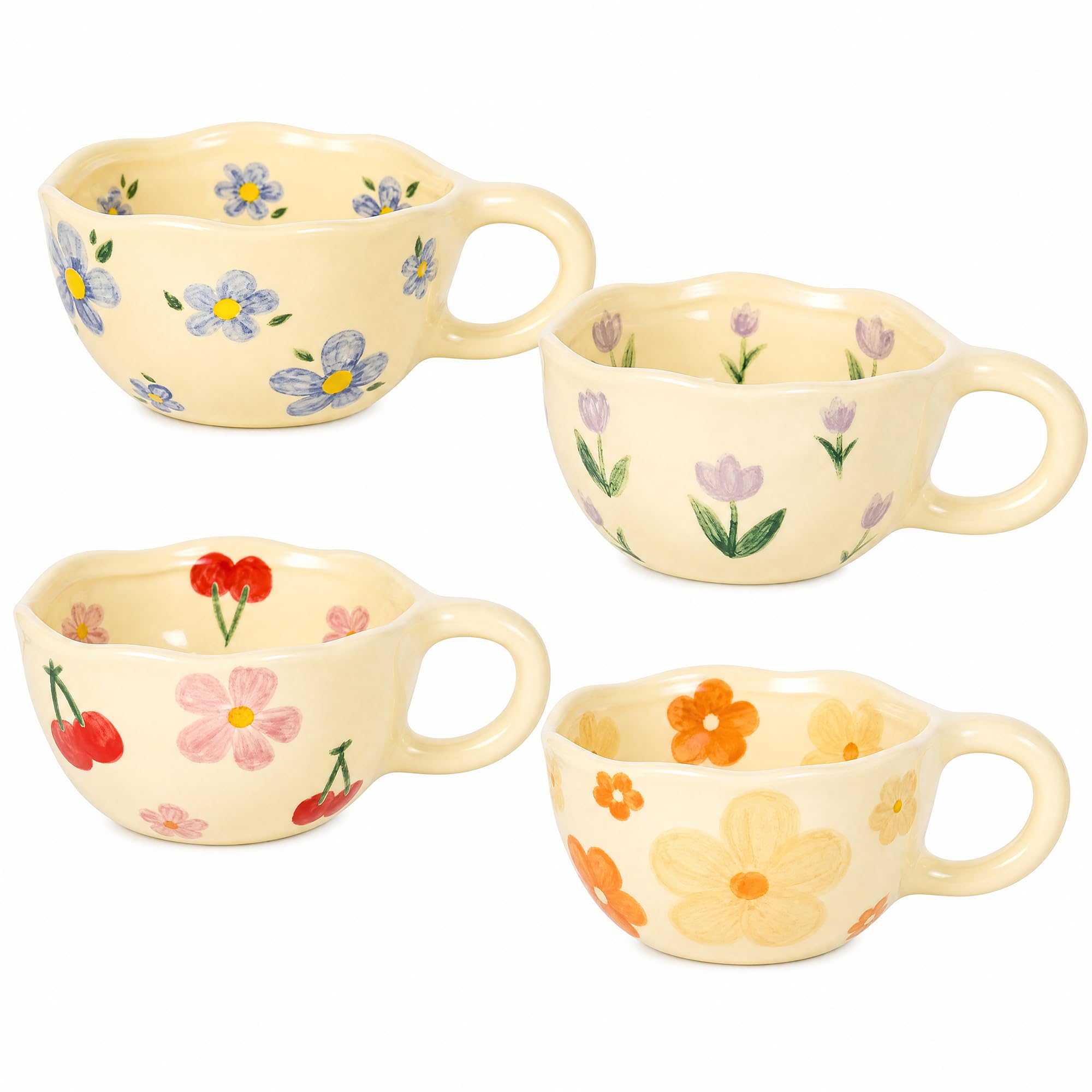 Coffee Tea Love - 4 Buah Mug Kopi Unik Berlukis