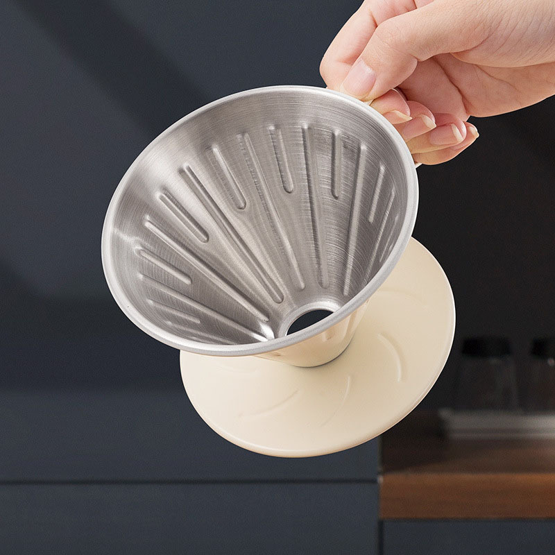 Coffee Dripper V60 - 1-2 Orang cangkir penyaring kopi baja