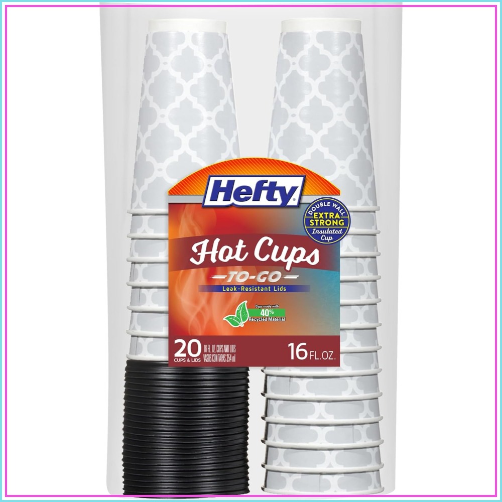 Wallpaper Coffee And Tea - Gelas Kertas Berinsulasi dengan Tutup, 16oz