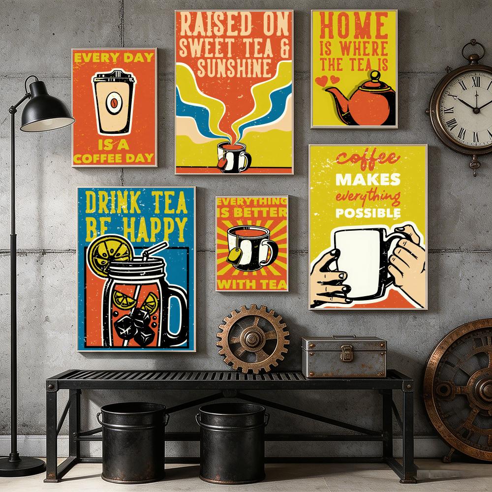 Wallpaper Coffee And Tea - Poster Kopi Teh Antik Stiker Seni
