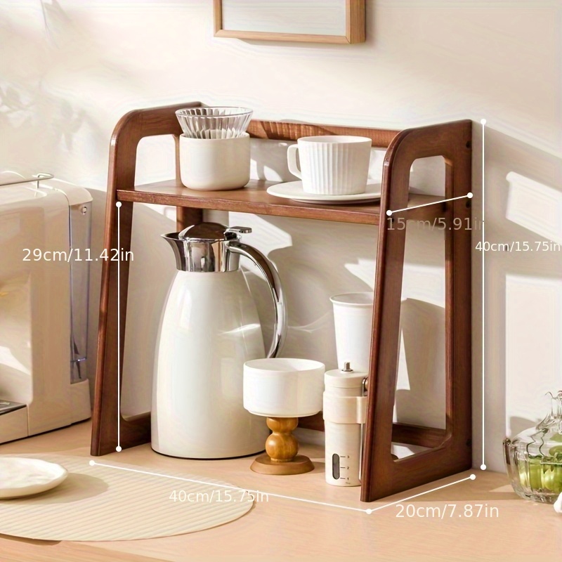 Coffee Tea Station - Rak Penyimpanan Tempat Cangkir Desktop Lapisan