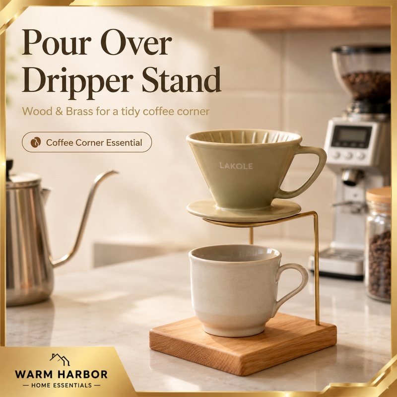 Coffee Dripper V60 - Penyangga Kopi Pour Over Kayu Kuningan