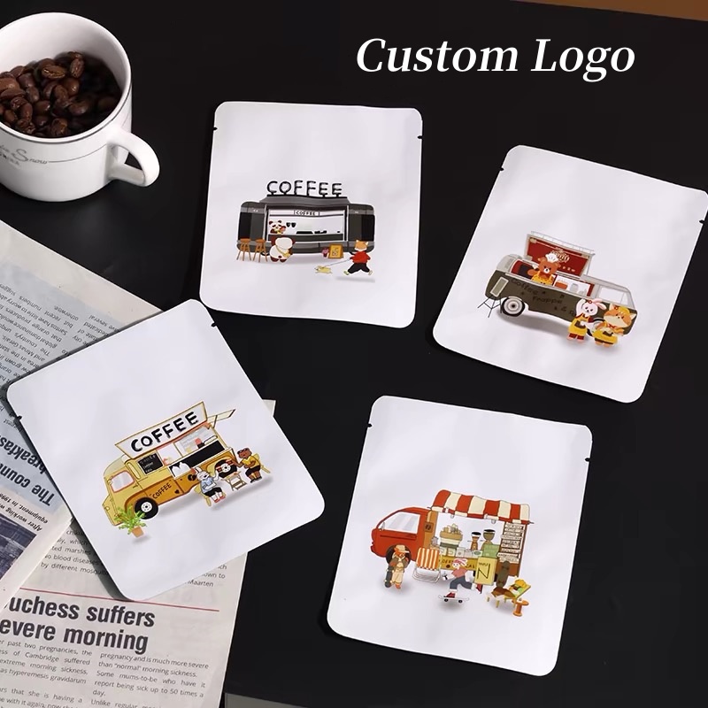 Coffee Tea Day - 100pcs Kantong Teh Persegi Kustom, Kantong
