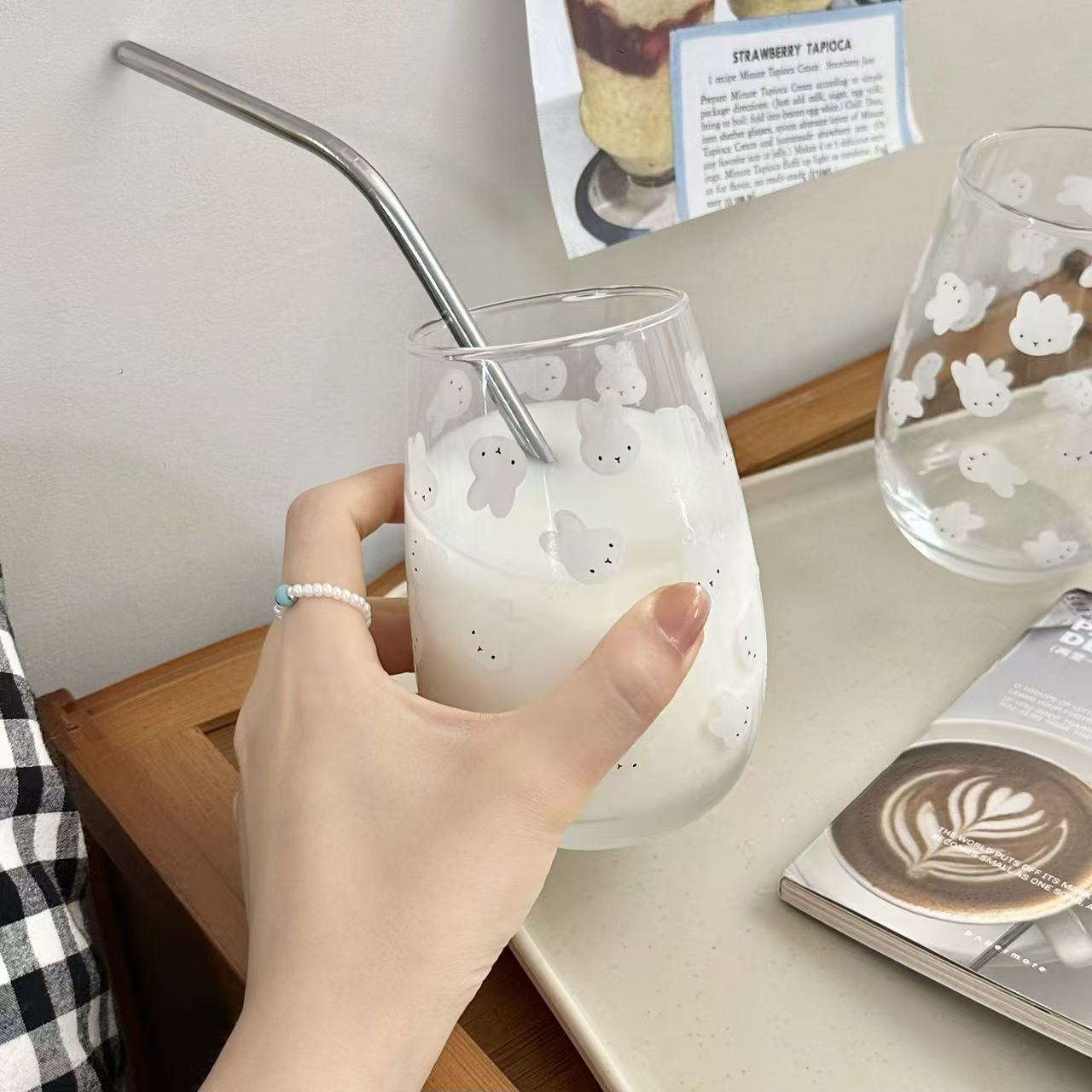 Gelas Kaca Bermotif Kelinci Mi - Juice Tea Coffee ulasan dan harga