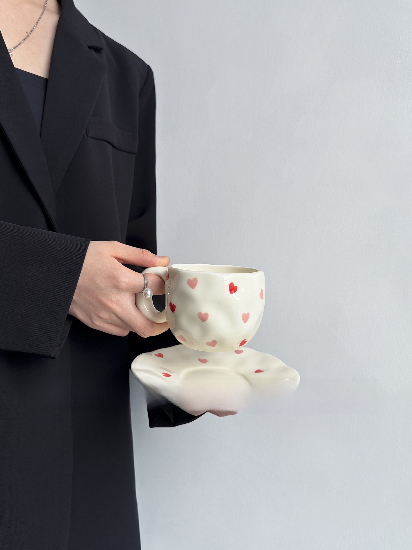 Set Cangkir Kopi dan Piring Or - Coffee Tea Love ulasan dan harga