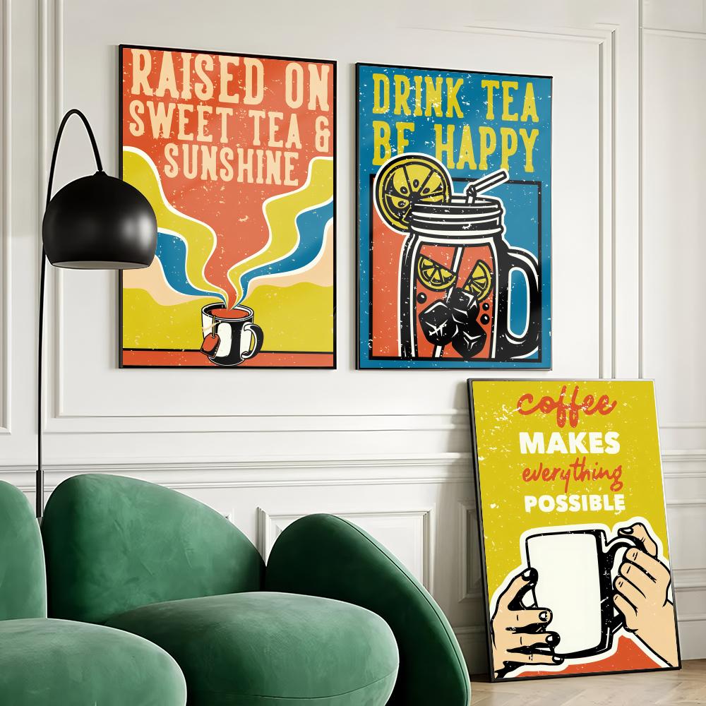 Poster Kopi Teh Antik Stiker S - Wallpaper Coffee And Tea ulasan dan harga